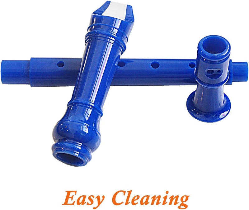 Farcaya 2-Piece Soprano Recorder Instrument for Adults Beginners German Style C Key 8 Hole Descant with Clean Rods 2 Storage Cases (Blue+White) - Image 2